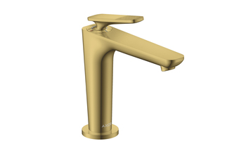 AXOR Citterio C Einhebel-Waschtischmischer 125 mit CoolStart mit Ablaufgarnitur - Cubic cut | Polished Gold Optic
