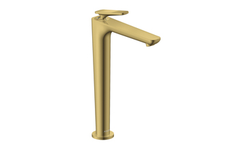 AXOR Citterio C Einhebel-Waschtischmischer 250 mit CoolStart mit Ablaufgarnitur - Cubic cut | Polished Gold Optic