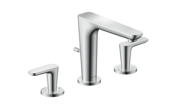 AXOR Citterio C 3-Loch Waschtischarmatur 125 mit Zugstangen-Ablaufgarnitur