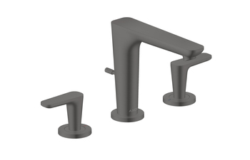 AXOR Citterio C 3-Loch Waschtischarmatur 125 mit Zugstangen-Ablaufgarnitur | Brushed Black Chrome