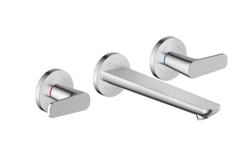 AXOR Citterio C 3-Loch Waschtischarmatur Unterputz für Wandmontage mit Auslauf 195 mm