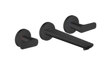 AXOR Citterio C 3-Loch Waschtischarmatur Unterputz für Wandmontage mit Auslauf 195 mm | Mattschwarz