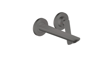 AXOR Citterio C Einhebel-Waschtischmischer Unterputz für Wandmontage mit Auslauf 195 mm - Cubic cut | Brushed Black Chrome