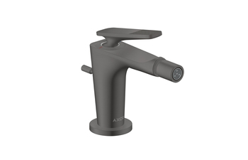 AXOR Citterio C Einhebel-Bidetmischer mit Zugstangen-Ablaufgarnitur - Cubic cut | Brushed Black Chrome