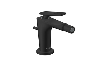 AXOR Citterio C Einhebel-Bidetmischer mit Zugstangen-Ablaufgarnitur - Cubic cut | Mattschwarz