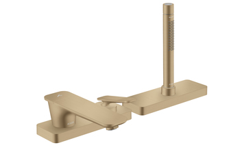 AXOR Citterio C 3-Loch Einhebel-Wannenrandmischer mit sBox - Cubic cut | Brushed Bronze