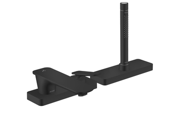 AXOR Citterio C 3-Loch Einhebel-Wannenrandmischer mit sBox - Cubic cut | Mattschwarz