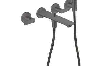 AXOR Citterio C 3-Loch Wannenarmatur Unterputz für Wandmontage mit Handbrause | Brushed Black Chrome
