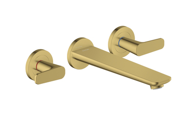 AXOR Citterio C 3-Loch Wannenarmatur Unterputz für Wandmontage | Polished Gold Optic