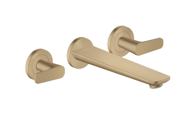 AXOR Citterio C 3-Loch Wannenarmatur Unterputz für Wandmontage - Cubic cut | Brushed Bronze