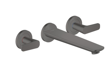 AXOR Citterio C 3-Loch Wannenarmatur Unterputz für Wandmontage - Cubic cut | Brushed Black Chrome