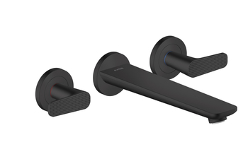 AXOR Citterio C 3-Loch Wannenarmatur Unterputz für Wandmontage - Cubic cut | Mattschwarz