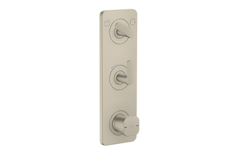 AXOR Citterio C Thermostatmodul 380/120 Unterputz mit Platte für 2 Verbraucher - Cubic cut | Brushed Nickel