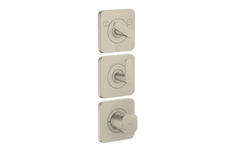AXOR Citterio C Thermostatmodul 380/120 Unterputz mit Rosetten für 3 Verbraucher | Brushed Nickel