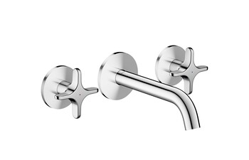 AXOR One 3-hole basin mixer for concealed installation wall-mounted with spout 160 mm and cross handles