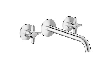 AXOR One 3-hole basin mixer for concealed installation wall-mounted with spout 220 mm and cross handles