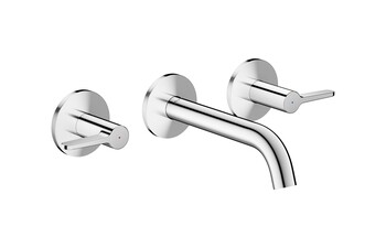 AXOR One 3-hole basin mixer for concealed installation wall-mounted with spout 160 mm and lever handles