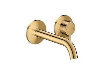 AXOR One Single basin mixer for concealed installation wall-mounted with lever handle and spout 160 mm I Polished Gold Optic