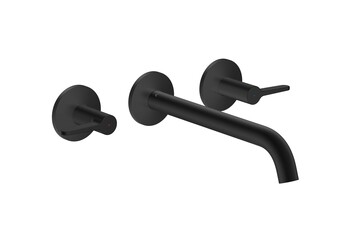 AXOR One 3-hole bath mixer for concealed installation wall-mounted with lever handles I Matt Black