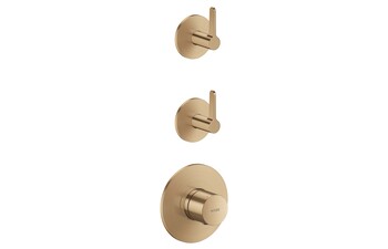 AXOR One Thermostatic module for concealed installation for 2 functions with lever handle I Brushed Bronze