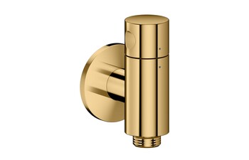 AXOR One Wall outlet stop with shut-off valve I Polished Gold Optic