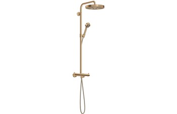 AXOR One Showerpipe with thermostat and overhead shower 280 1jet I Brushed Bronze