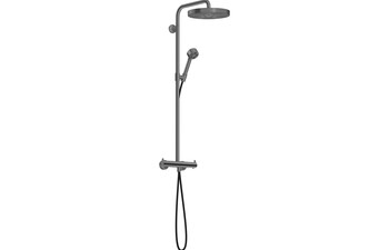 AXOR One Showerpipe with thermostat and overhead shower 280 1jet I Brushed Black Chrome