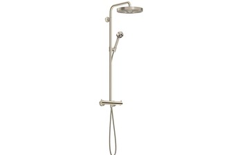 AXOR One Showerpipe with thermostat and overhead shower 280 1jet EcoSmart I Brushed Nickel