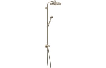 AXOR One Showerpipe with thermostat and overhead shower 280 1jet for concealed installation I Brushed Nickel