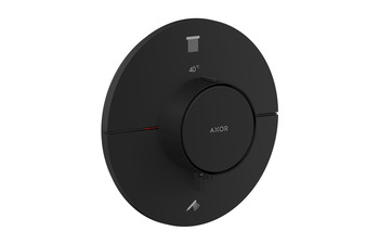 AXOR ShowerSelect ID Thermostat for concealed installation round for 2 functions | Matt black