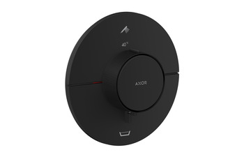 AXOR ShowerSelect ID Thermostat for concealed installation round for 2 functions with integrated security combination according to EN1718 | Matt black
