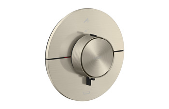 AXOR ShowerSelect ID Thermostat for concealed installation round for 2 functions with integrated security combination according to EN1722 | Brushed Nickel