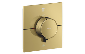 AXOR ShowerSelect ID Thermostat for concealed installation square for 2 functions | Polished Gold Optic