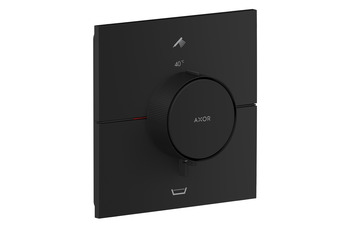 AXOR ShowerSelect ID Thermostat for concealed installation square for 2 functions with integrated security combination according to EN1718 | Matt black
