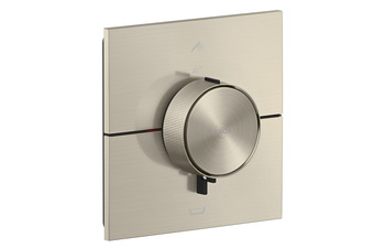 AXOR ShowerSelect ID Thermostat for concealed installation square for 2 functions with integrated security combination according to EN1722 | Brushed Nickel