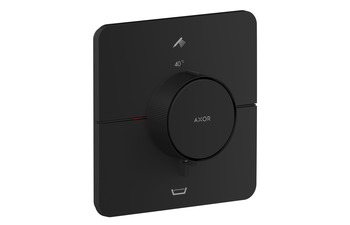 AXOR ShowerSelect ID Thermostat for concealed installation softsquare for 2 functions with integrated security combination according to EN1718 | Matt black