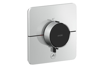 AXOR ShowerSelect ID Thermostat HighFlow for concealed installation SoftSquare for 1 function and additional outlet