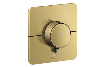AXOR ShowerSelect ID Thermostat HighFlow for concealed installation SoftSquare for 1 function and additional outlet | Polished Gold Optic