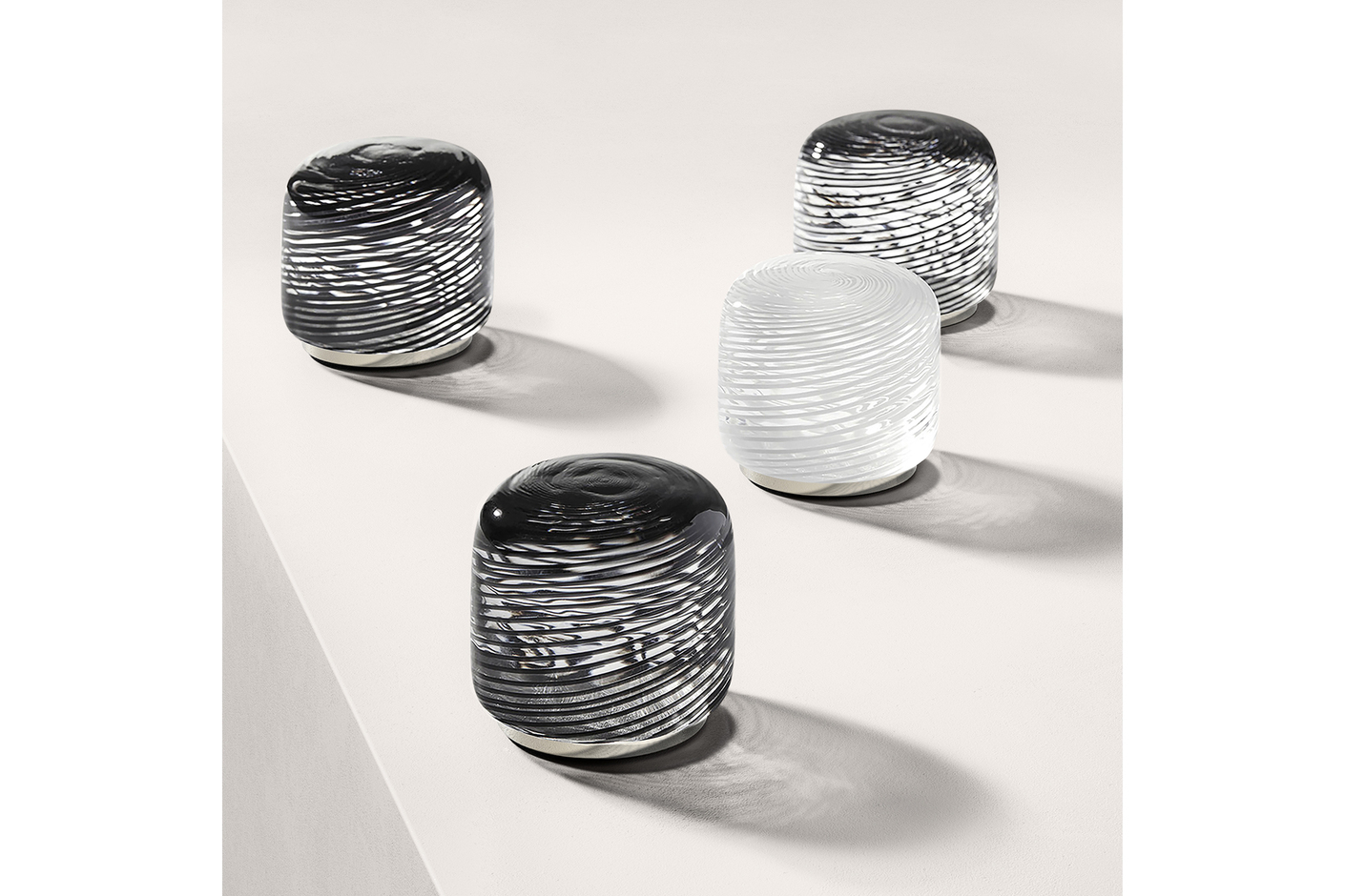 VENEZIA by Venini Griff aus Muranoglas FILIGREE – Poliertes Nickel-PVD