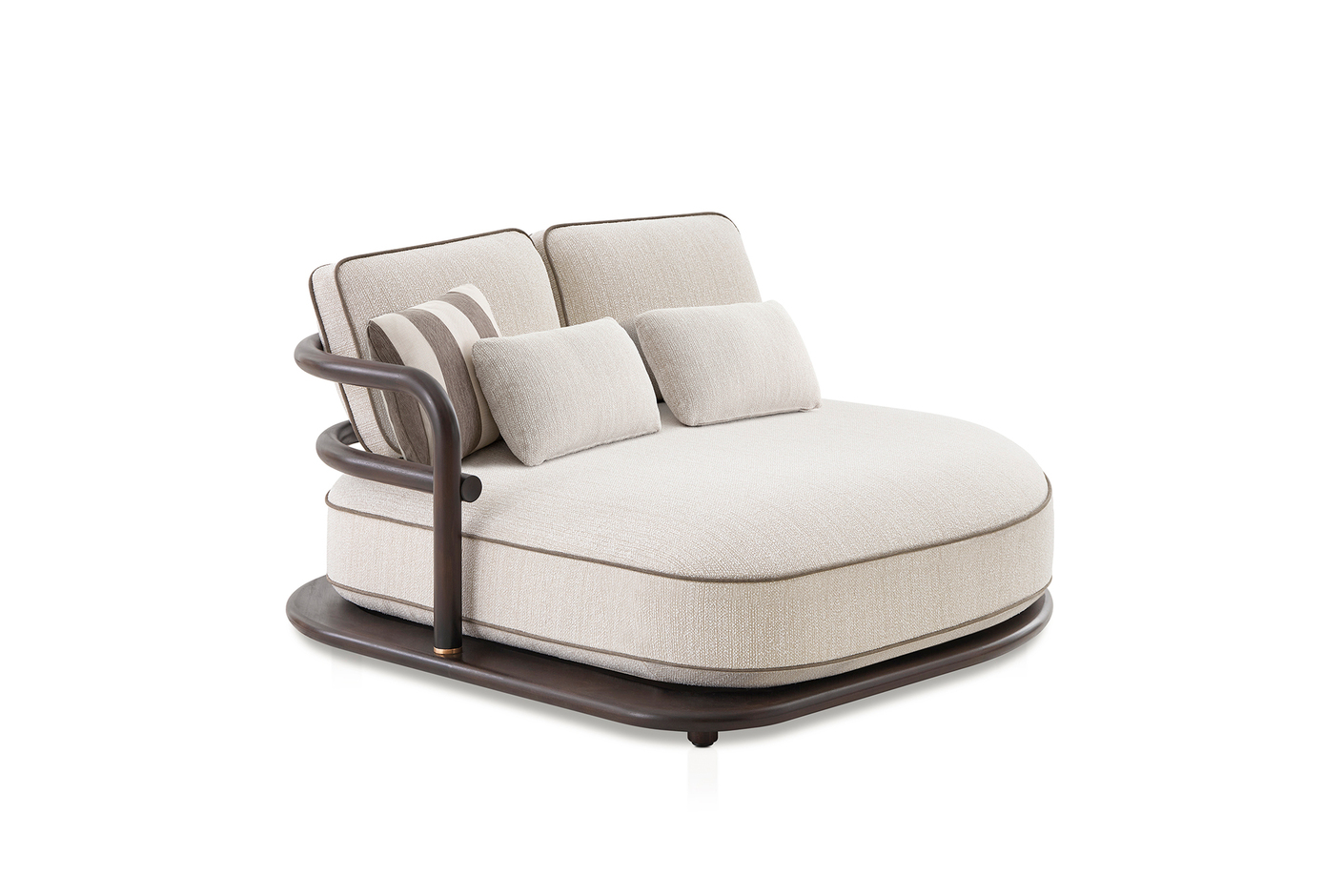 Meridies left chaise longue module with solid wood frame C038 W