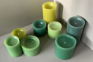 Stumpenkerzen-Set Grün  von  Kolor