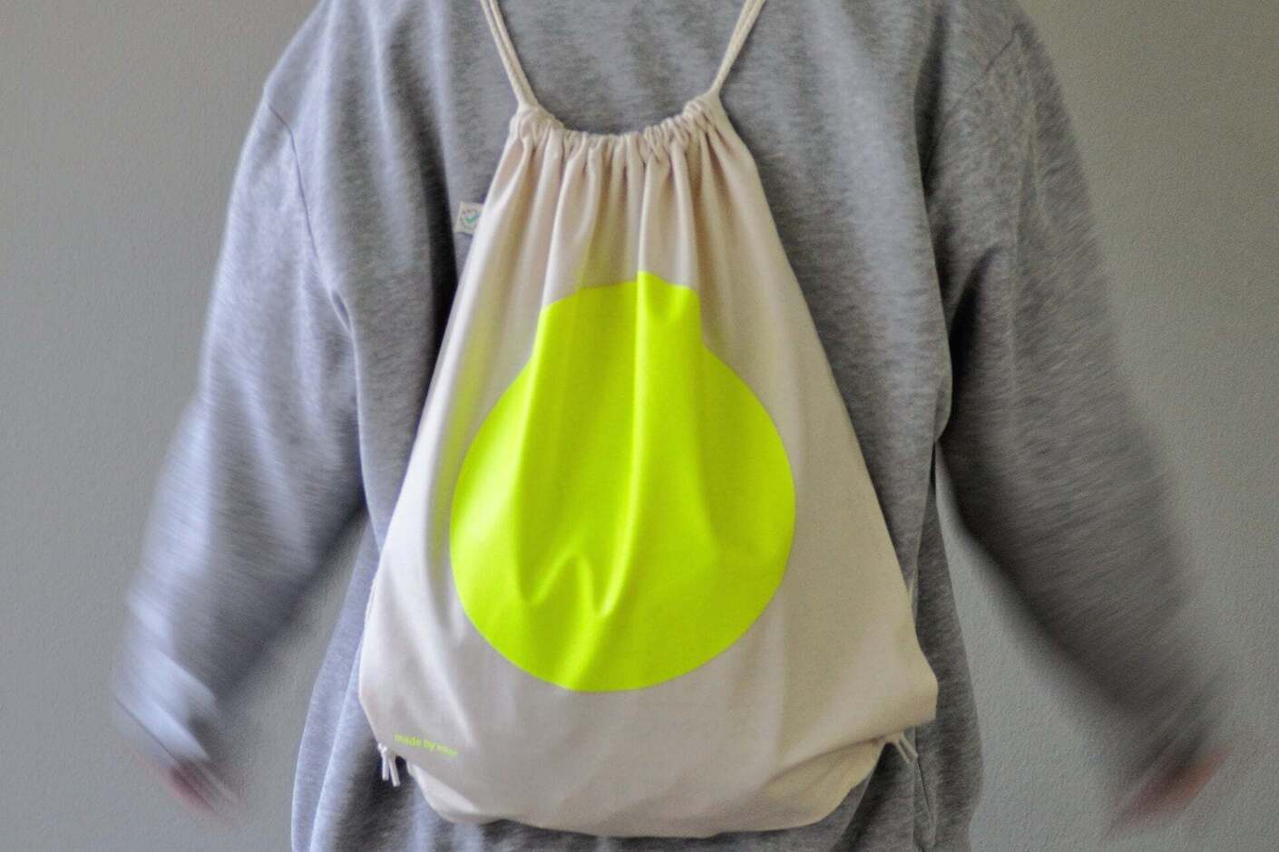 gym bag neon yellow dot