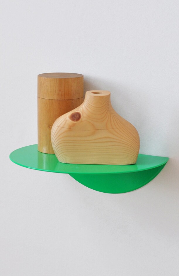 round shelf / dot shelf neon green