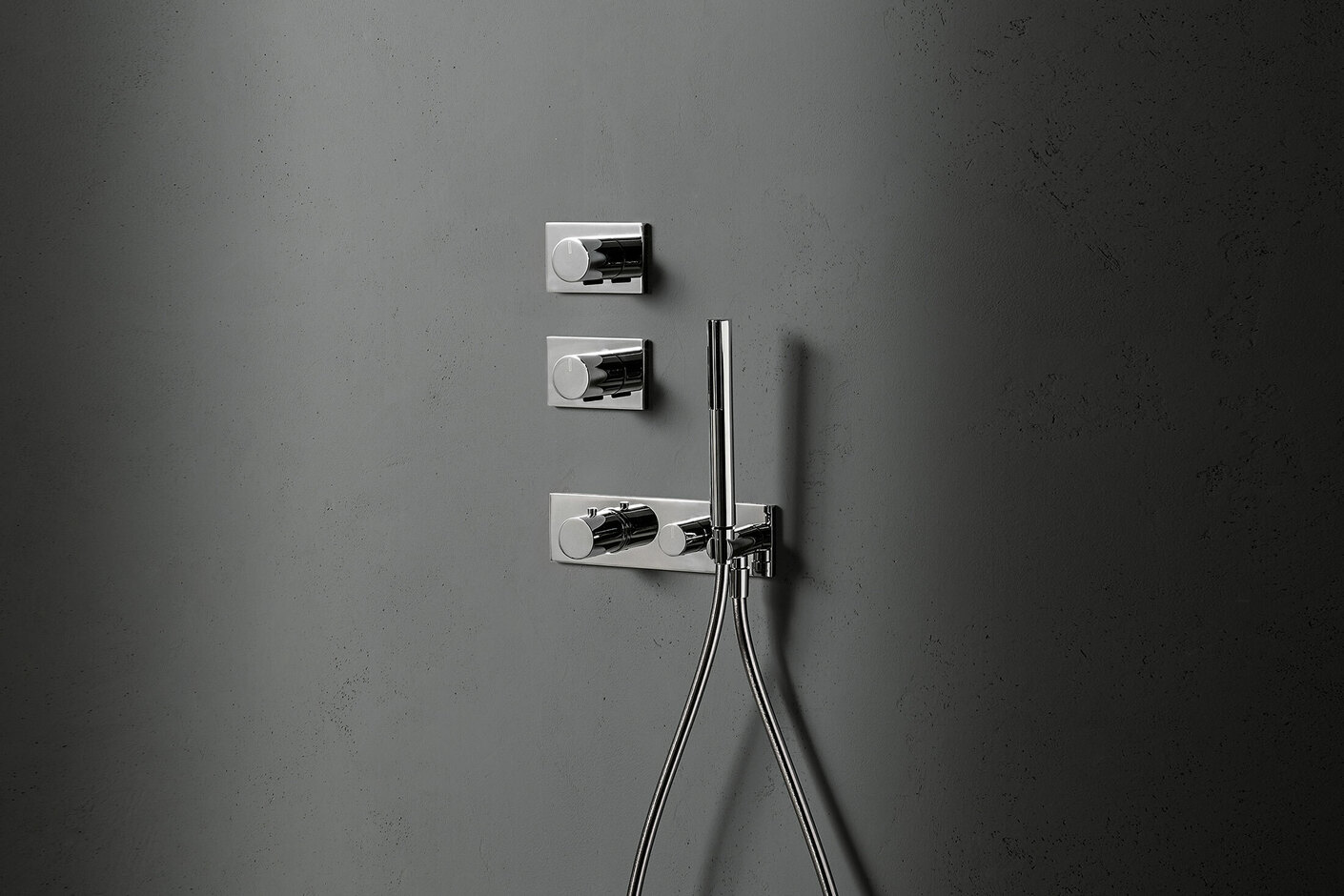 Milano 3/4 built-in thermostatic shower mixer - Double showerhead