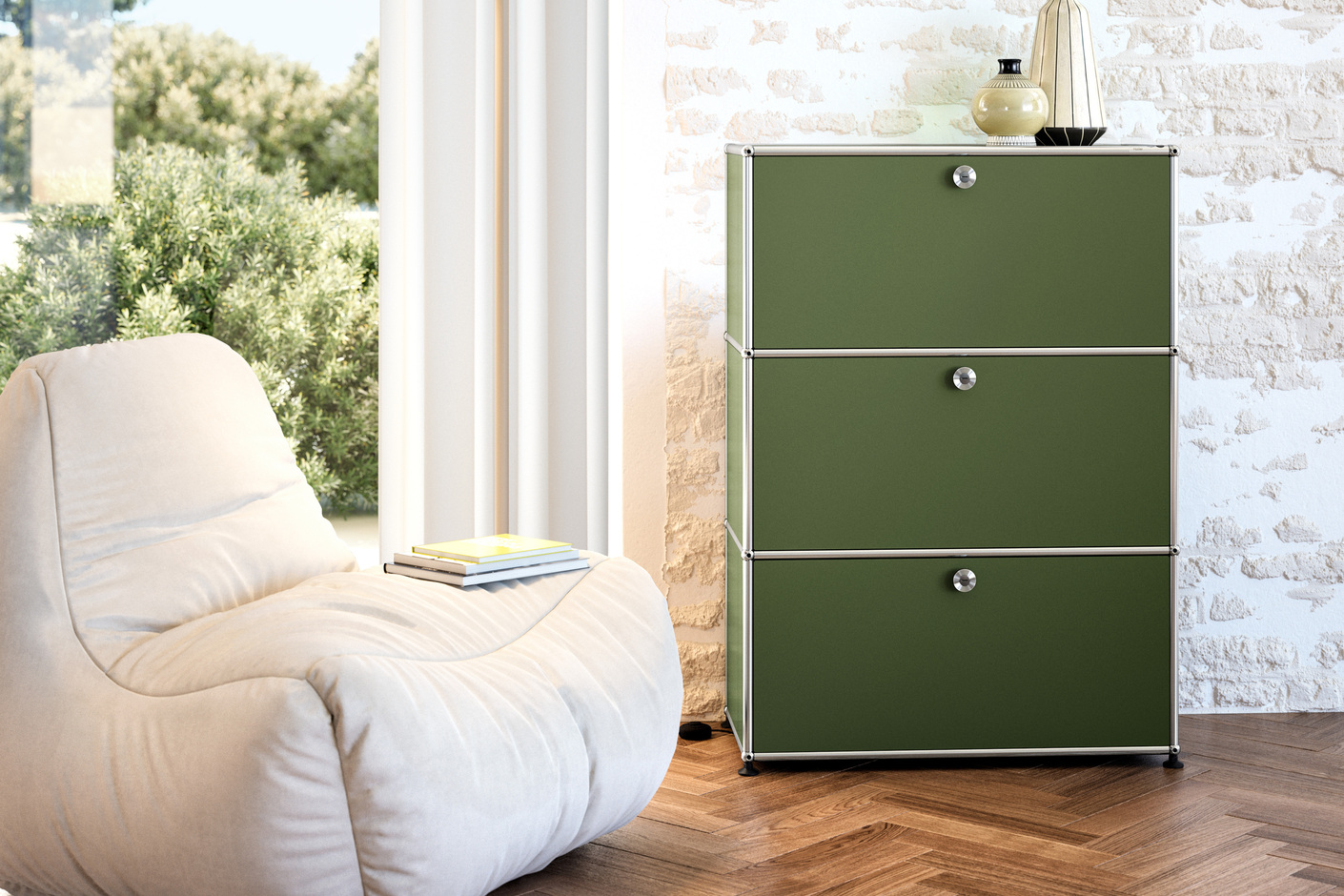 USM Highboard | Olivgrün