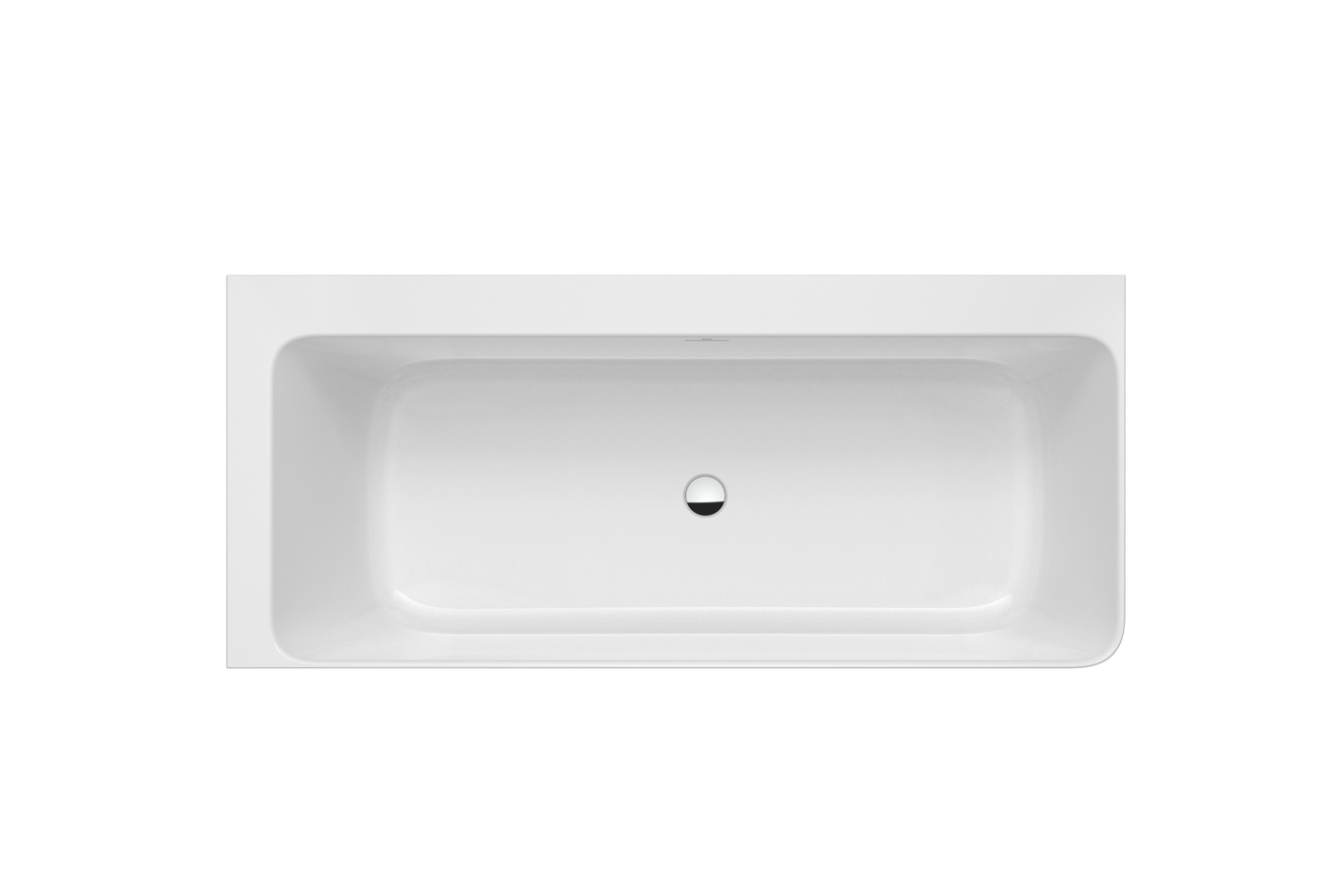 Ona Badewanne, Eckmodell links, aus Stonex®, mit Schürze, mit Überlaufspalt, inkl. Klick-Klack Ablaufventil