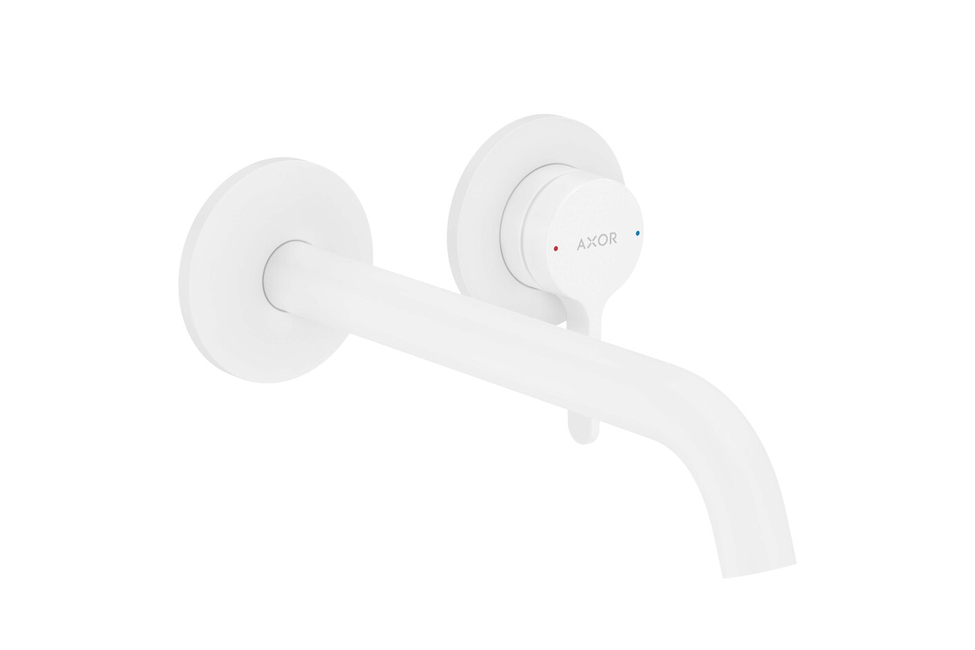 AXOR One Single lever basin mixer for concealed installation wall-mounted with lever handle and spout 220 mm | matt white