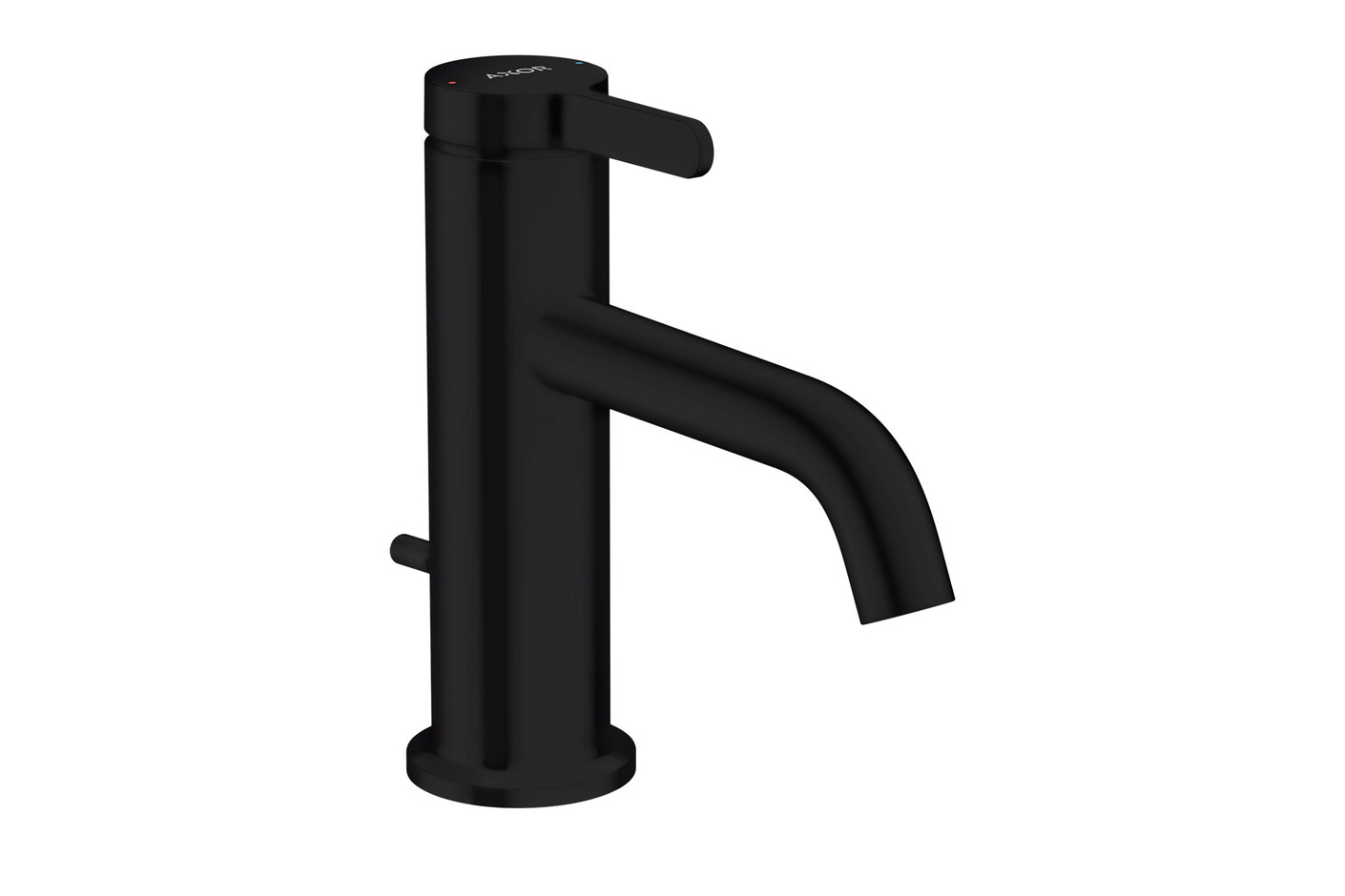 AXOR One Einhebel-Waschtischmischer 70 mit Hebelgriff und Zugstangen-Ablaufgarnitur Mattschwarz