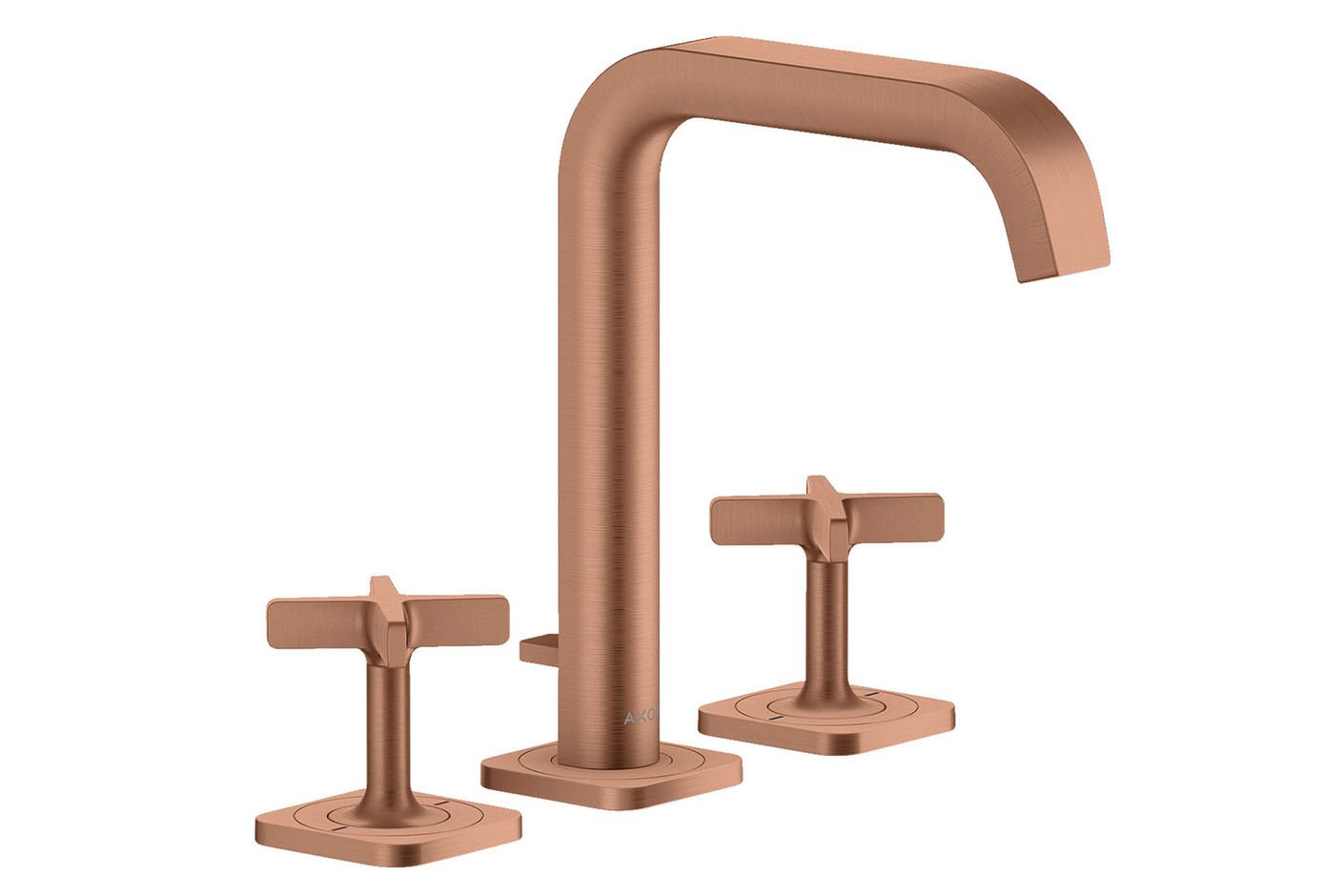 AXOR Citterio E 3-hole basin mixer 170 with escutcheons and pop-up waste set brushed red gold