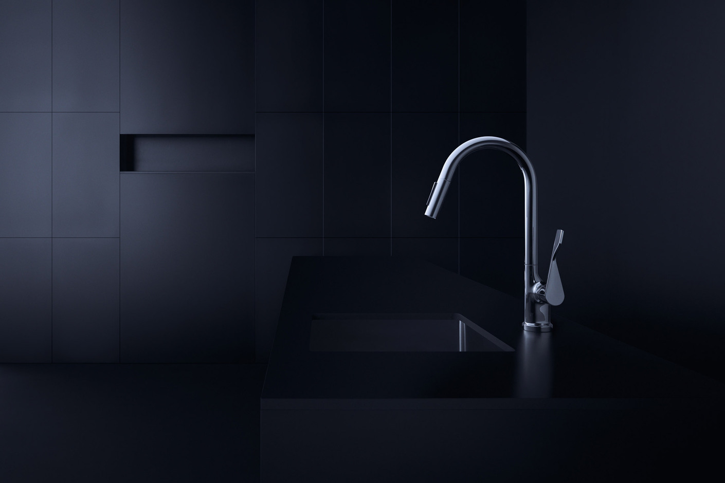 AXOR Citterio Single lever kitchen mixer 250 with pull-out spray Brushed Black Chrome